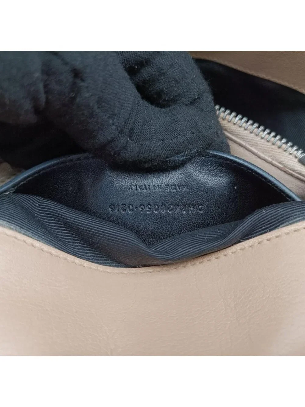Saint Laurent Carre Beige Leather Shoulder Bag